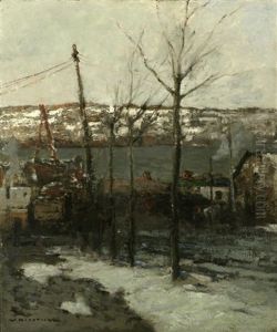 Thaw On 125th St., New York by William Frederick Ritschel
