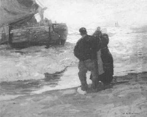 Watching The Fishing Fleet Depart by William Frederick Ritschel