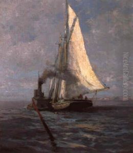 Two Boats Along The Bay by William Frederick Ritschel
