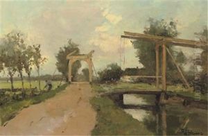 Two Drawbridges Near Kortenhoef Two Drawbridges Near Kortenhoef