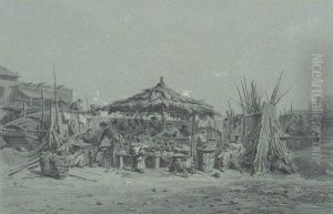 Restaurant A Macao by Auguste Borget