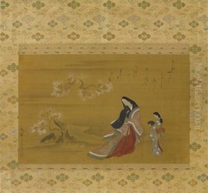 Court Beauty With A Cat by Ogawa Ritsuo