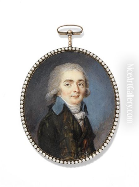 A Gentleman In Dark Green Coat With Blue Collar, Wearing The Imperial Russian Order Of St George - view 1