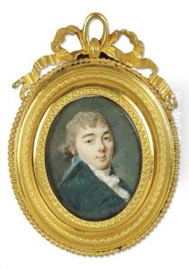 Portrait De Jeune Homme A La Redingote Bleu-vert Et Foulard A Pois Portrait De Jeune Homme A La Redingote Bleu-vert Et Foulard A Pois