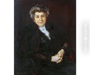Half Length Portrait Of A Seated Lady