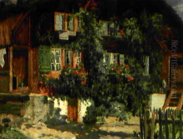 Chalet Mit Geranienschmuck - view 1