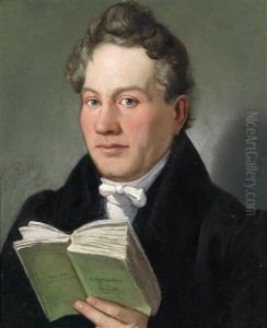 Portrait Des Wiener Schriftstellers Christoph Kuffner (1777-1846) Mit Seinem Buch Hesperidenhain Der Romantik