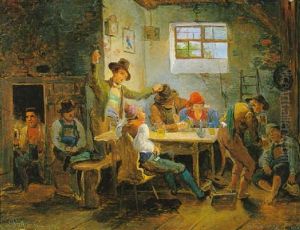 Wirtshausszene Auf Dem Lande by Eduard Ritter