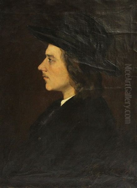 Portrait Des Jungen Walther Schulte Vom Bruhl. Bruststuck Im Profil - view 1