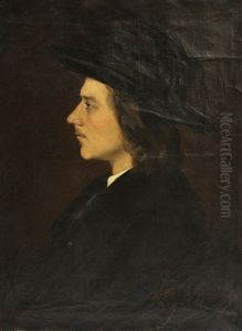 Portrait Des Jungen Walther Schulte Vom Bruhl. Bruststuck Im Profil by Eugen Ritter