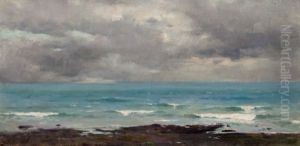 Beach At Etretat by Louis Ritter