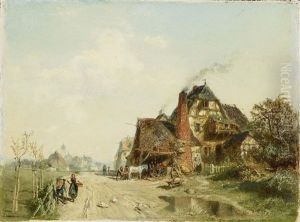 Blacksmiths In A Village Street