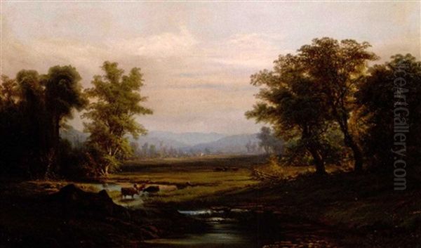 Cattle At Stream - view 1