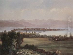 Blick Auf Die Inselstadt Lindau Vom Hoyerberg Aus Gesehen