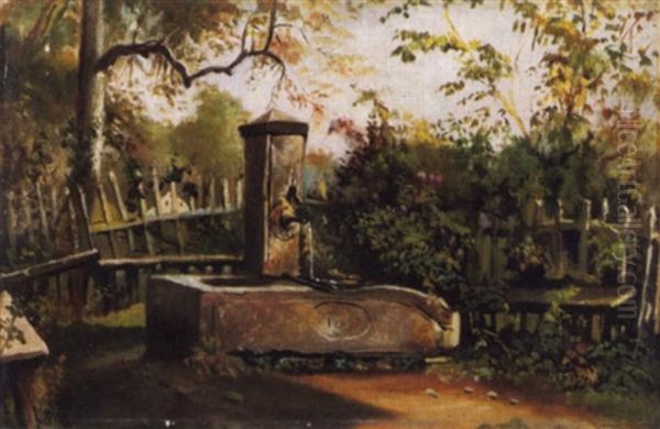 Stilleben Mit Brunnen Im Garten - view 1