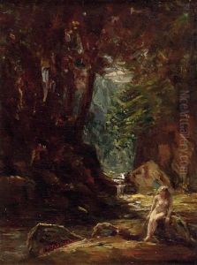 Nymphe An Der Waldquelle by Albert Ritzberger