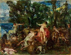 Bacchanal Mit Zentauren, Faunen Und Nymphen Am Ufer Eines Sees by Giuseppe Rivaroli