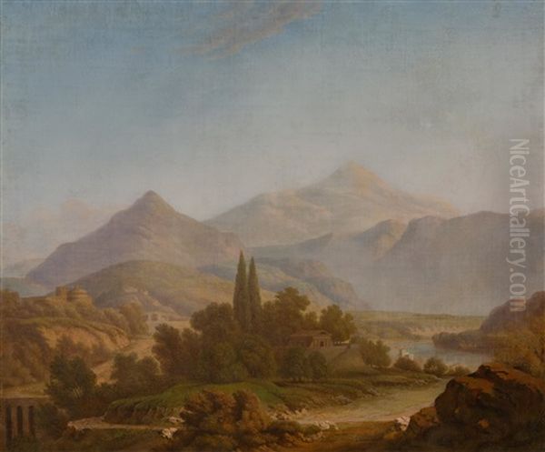 Paysage Compose, Vue Du Mole Et Du Mont Blanc - view 1