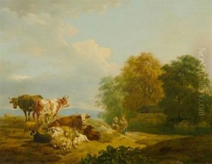 Landschaft Mit Tieren Und Zwei Figuren