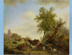 Cows In Front Of A Village