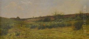 Landscape With Figures And Sheep by Leopold Rivers