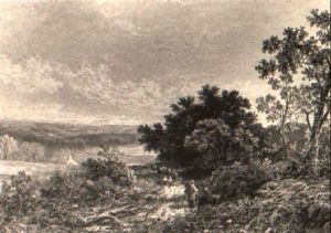 Following The Sheep And Cottage In A Wooded Landscape by Leopold Rivers