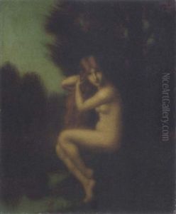 A Nymph In The Woods by Arsene Hippolyte Rivey