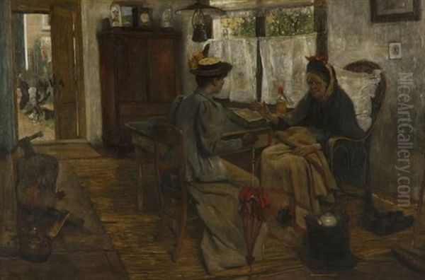 Interior Scene With Two Figures - view 1