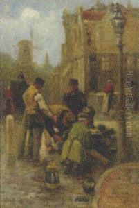 At Work In The Street by Adriaan de la Riviere