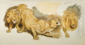 Study For Daniel In The Lions Den by Briton Riviere