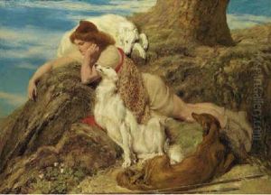 Endymion: Ah! Well-a-day, Why Should Our Young Endymion Pine Away! - Keats, Endymion, 1818, Lines 183-184 by Briton Riviere