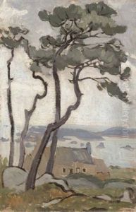 Village En Bretagne by Henri Riviere