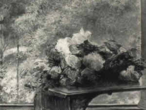 Bouquet De Fleurs Et Vue Sur Un Parc