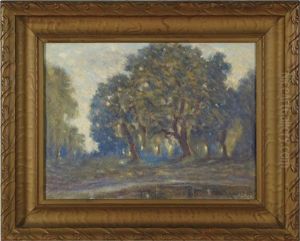 Impressionist Forest With Pond In The Foreground by Alfred S. Rix