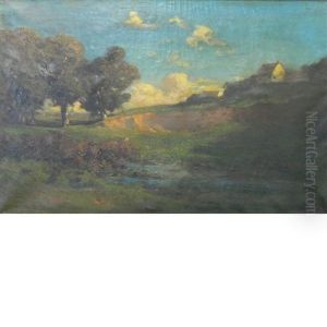 Landscape With A Pond And Cottages
