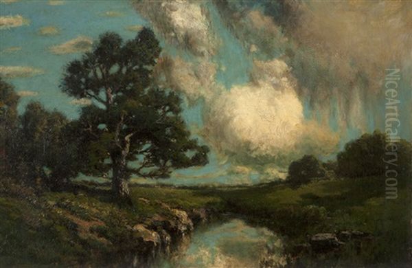 Landscape Of A Countryside With Tree And River - view 1
