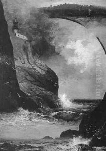 Lighthouse With Stormy Sea by Julian Walbridge Rix