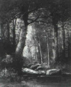 Stream In A Forest Interior by Julian Walbridge Rix
