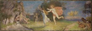 Scenes Mythologiques (2 Works) by Jean Andre Rixens