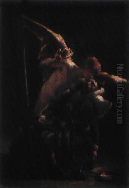 La Gloire Ou La Renommee Couronnant Le Peintre (study) - view 1