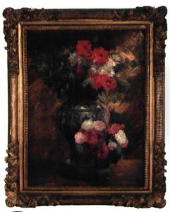 Bouquet De Fleurs Et De Roses Dans Un Vase by Jean Andre Rixens