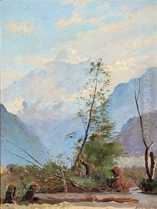 The Foothills Of The Caucasus. Kazbek Mountain by Fedor Petrovich Riznichenko