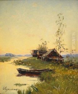 Fishermen's Cottages by Fedor Petrovich Riznichenko