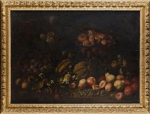 Nature Morte Aux Fruits: Raisin, Grenade, Melons, Poires, Pommes, Figues, Noisettes