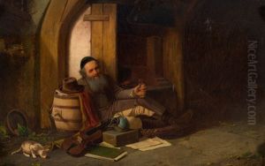 Ein Strasenmusikant Bei Der Pause by Alexander Rizzoni