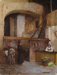 Szene Aus Dem Romischen Leben: Ein Kapuzinermonch Sammelt Spenden Fur Das Kloster