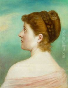 Portrait Of A Lady Wearing A Pink Wrap