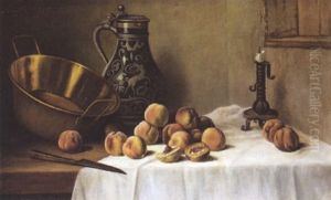 Still Life With Peaches by Paul (Pavel Antonovich) Rizzoni