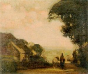 Abendliche Landschaft Mit Reiter Und Beipferd by William George Robb