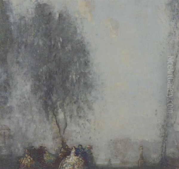 Elegant Figures In A Garden - view 1